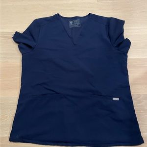 Navy blue figs scrub top